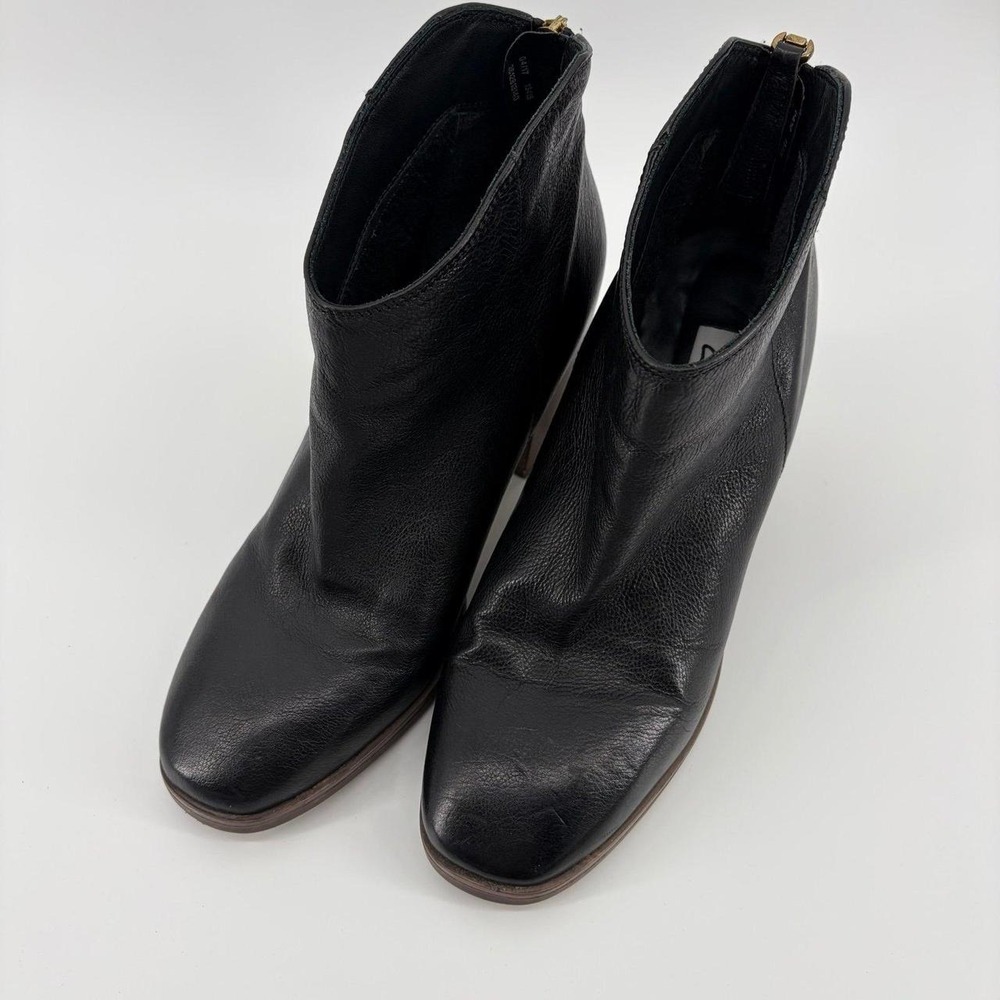 Clarks Women's Black Leather Lora Lana Ankle Boots With Heel Size 8 M